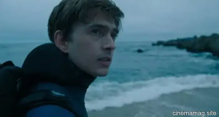 Austin Abrams is engulfed by an 80-foot sperm whale in the trailer for the survival thriller Whalefall.