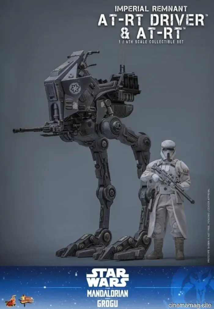 Hot Toys has revealed a sixth scale vehicle and figure set featuring the Imperial Remnant AT-RT and Driver from Star Wars: The Mandalorian, along with Grogu.