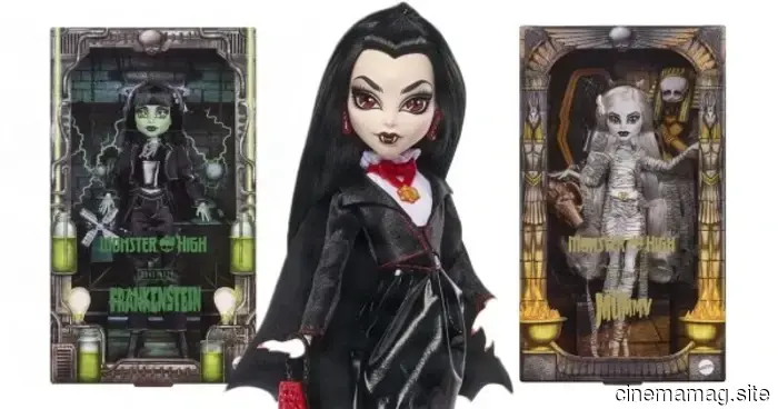 The Universal Monsters receive the Monster High Skullector makeover featuring dolls of Dracula, Frankenstein, and The Mummy.