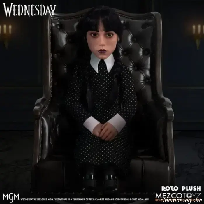 Jenna Ortega's portrayal of Wednesday Addams is being transformed into a plush figure by Mezco Toyz.