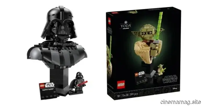Official unveiling of LEGO Star Wars Yoda and Darth Vader busts.