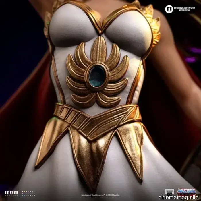She-Ra is presented with Iron Studios' newest collectible statue from the Masters of the Universe series.