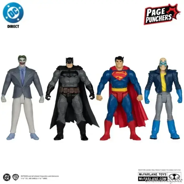McFarlane Toys представляет серию Page Punchers с Суперменом, Джокером и Бэтменом: «Темный рыцарь возвращается».