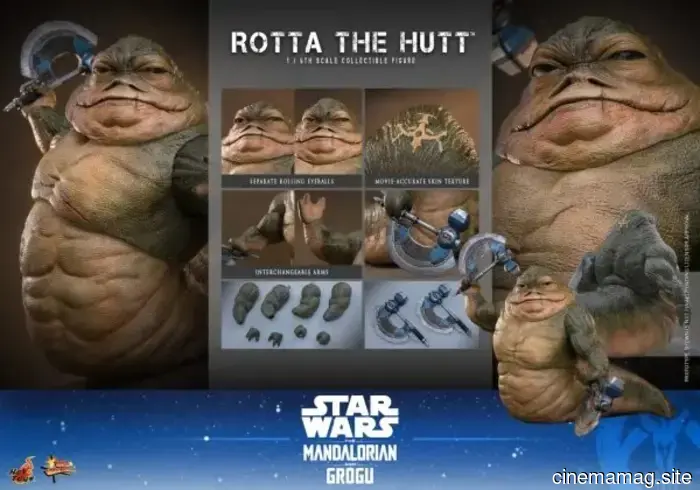 Hot Toys has revealed a sixth scale figure of Star Wars: The Mandalorian featuring Grogu and Rotta the Hutt.