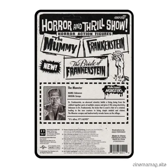 Frankenstein, La Sposa di Frankenstein e La Mummia si uniscono alla linea di figure ReAction+ dei Mostri Universali di Super7.