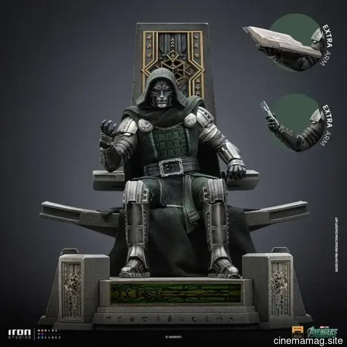 Vengadores: Doomsday Doctor Doom en la Estatua de Escala de Arte en el Trono presentada por Iron Studios