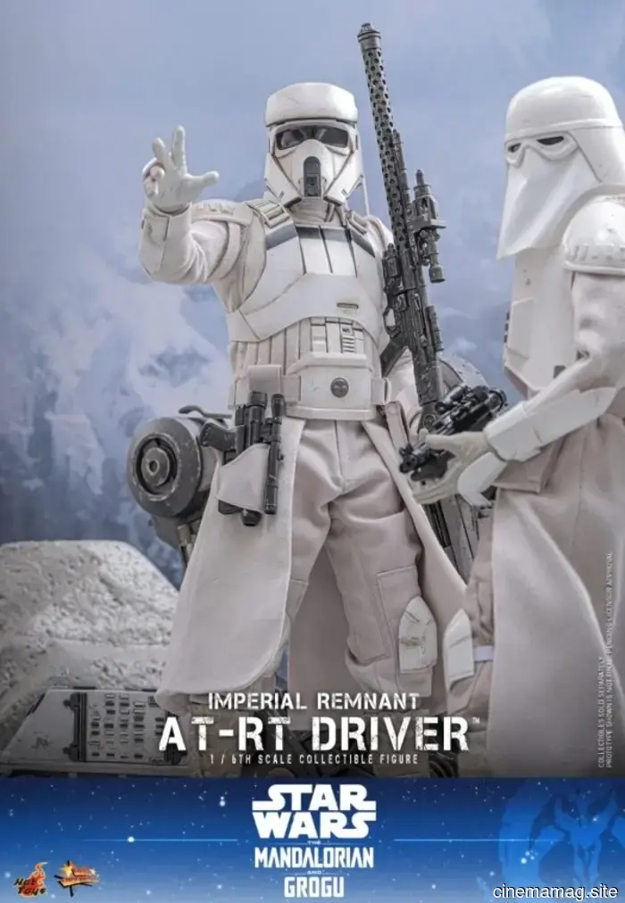 Hot Toys has revealed a sixth scale vehicle and figure set featuring the Imperial Remnant AT-RT and Driver from Star Wars: The Mandalorian, along with Grogu.