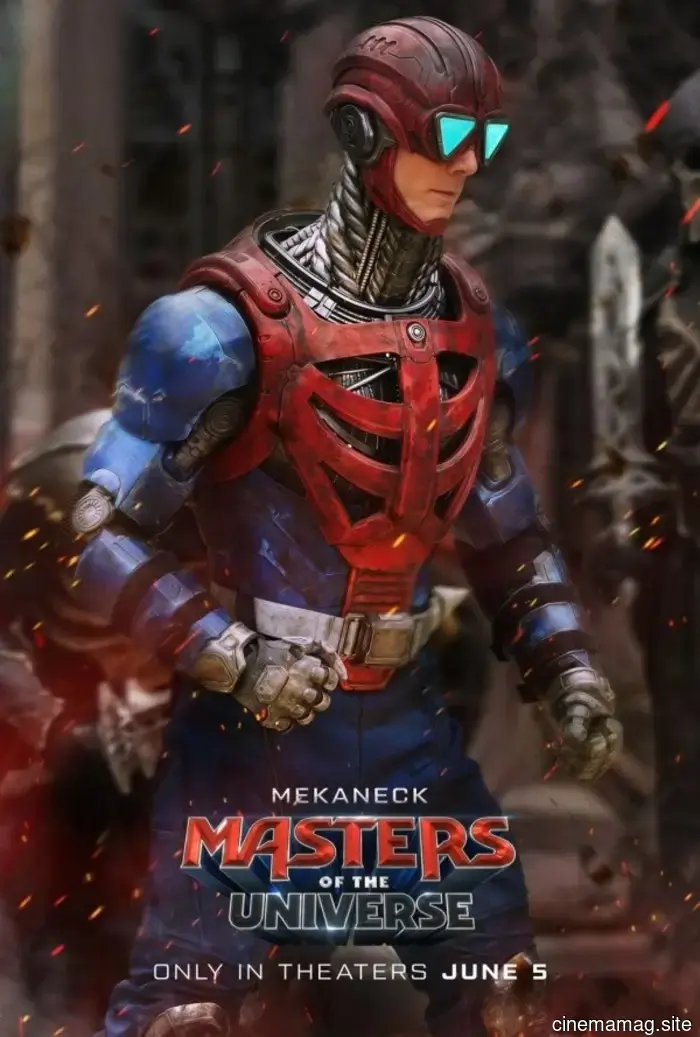 Character posters for Masters of the Universe highlight the movie's heroes and villains.