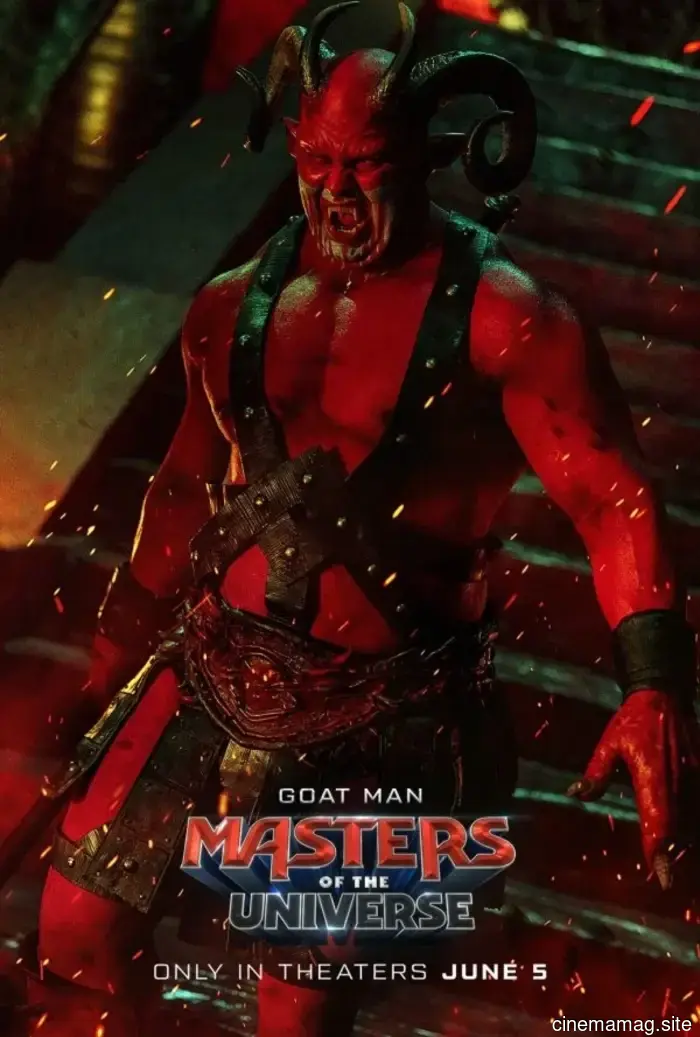 Character posters for Masters of the Universe highlight the movie's heroes and villains.