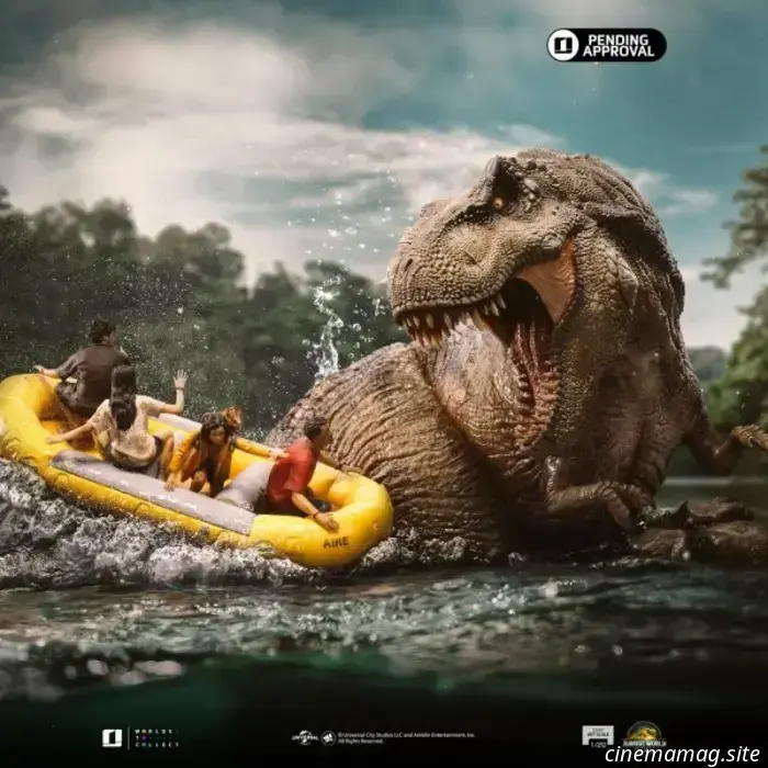 Iron Studios has unveiled a collectible statue of the T-Rex from the Jurassic World Rebirth river scene.