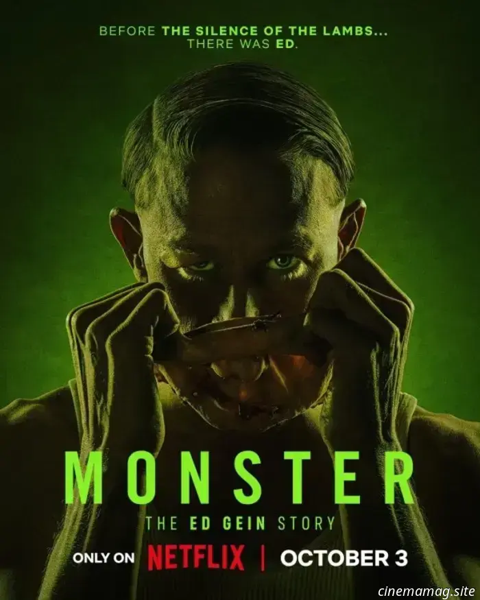 Initial posters for Netflix's Monster: The Ed Gein Story featuring Charlie Hunnam