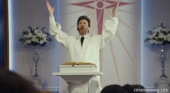 Margaret Qualley looks into Chris Evans' church leader in the trailer for Ethan Coen's Honey Don't!