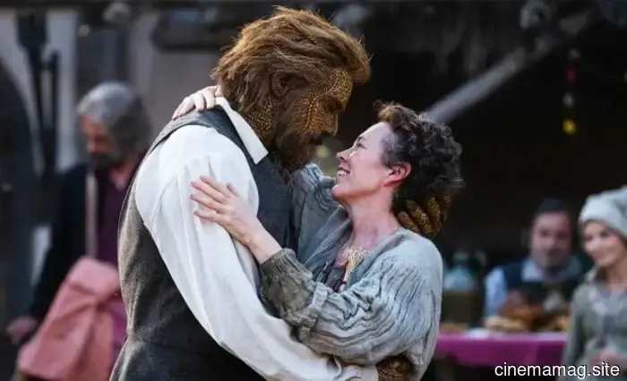 In the trailer for the fantasy comedy Wicker, Olivia Colman is captivated by Alexander Skarsgård's wicker man.