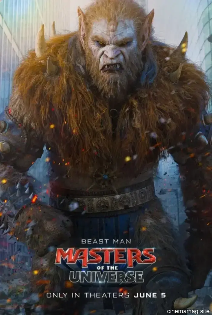 Character posters for Masters of the Universe highlight the movie's heroes and villains.