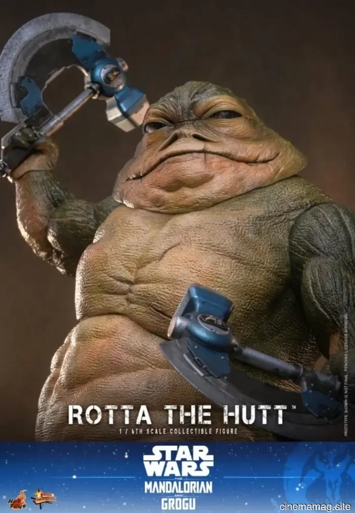 Hot Toys has revealed a sixth scale figure of Star Wars: The Mandalorian featuring Grogu and Rotta the Hutt.