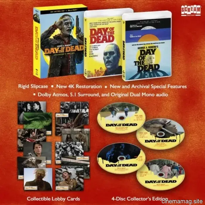 Scream Factory announces the release of George A. Romero's Day of the Dead in a 4K Ultra HD Collector's Edition.