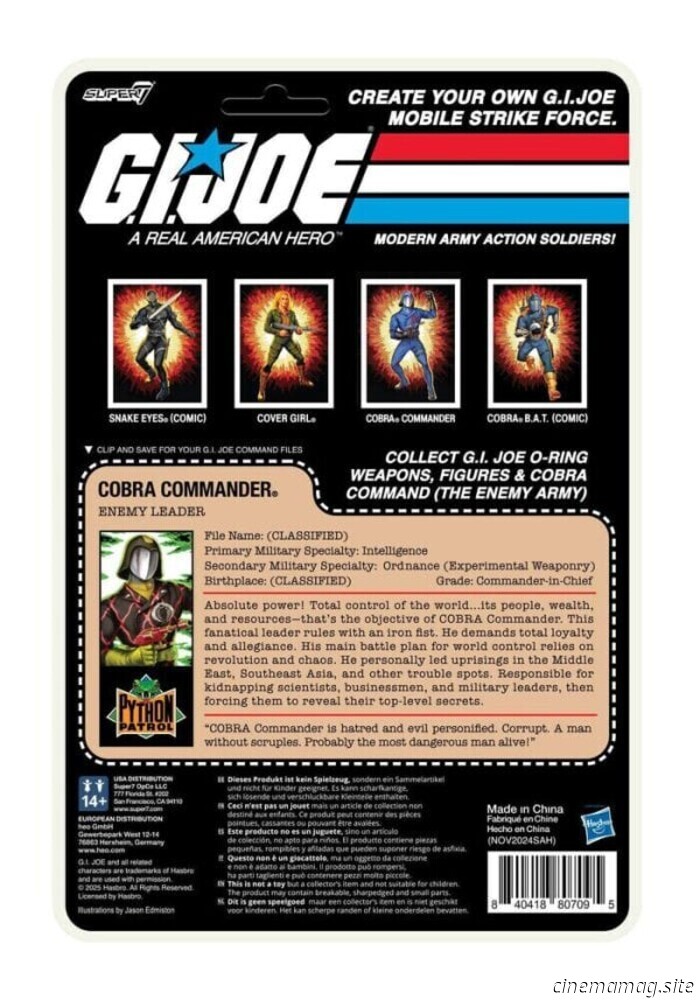 Super7 introduces the Cobra Commander (Python Patrol) G.I. Joe ReAction+ Figure.