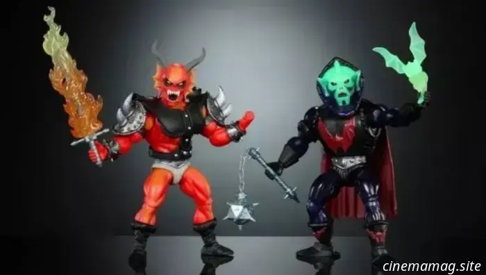 В рамках кроссовера Masters of the Universe × Stranger Things представлены гибридные фигурки Хордака и Хеллфайр‑Мэна.