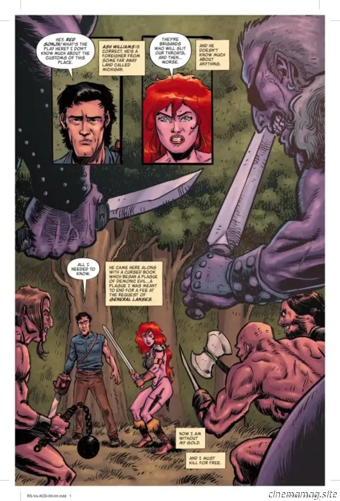 Take a first look at Red Sonja vs. The Army of Darkness #3 with an early sneak peek preview.