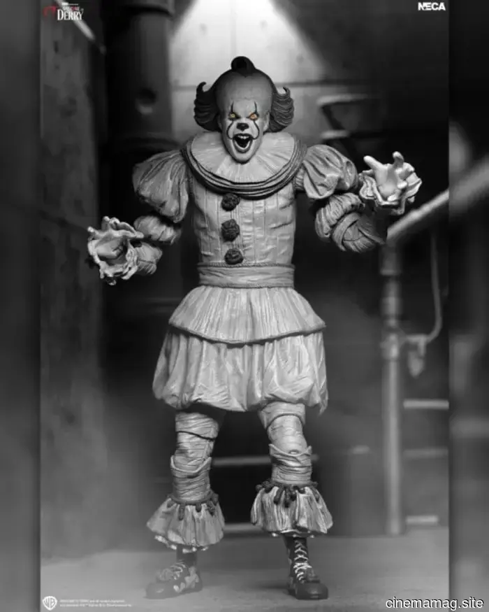 IT: Presenting the Derry Ultimate Black & White Pennywise action figure released by NECA.