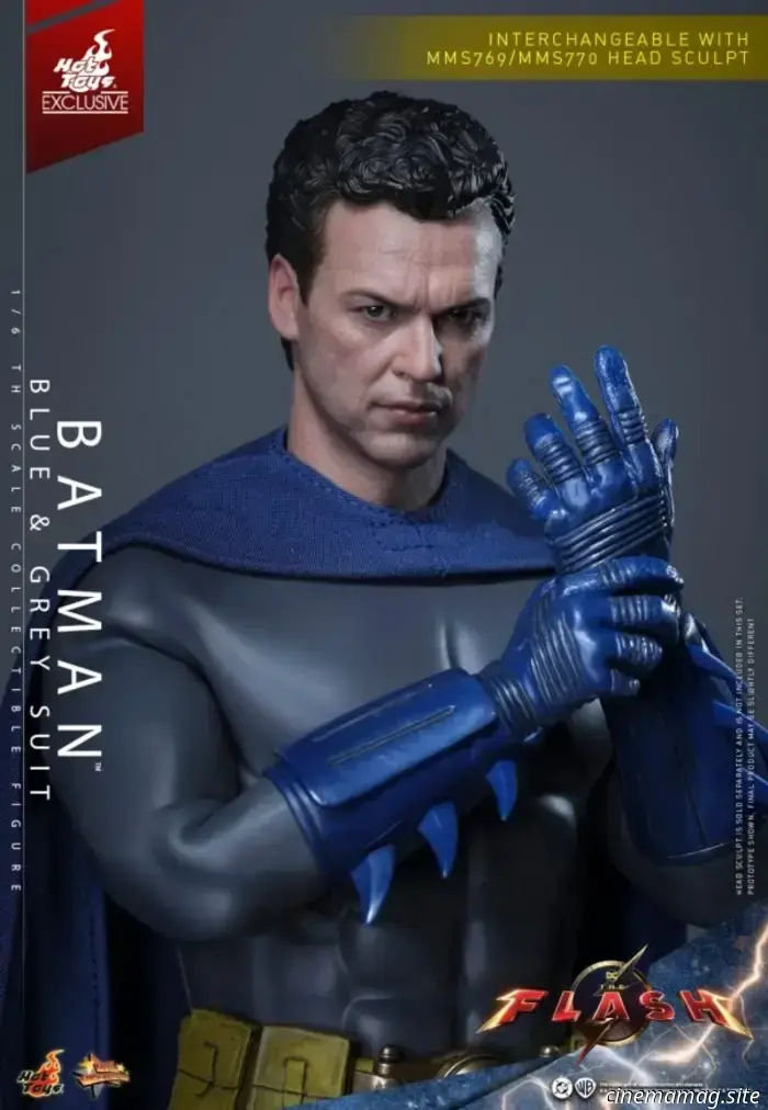 Michael Keaton's Batman will wear the Blue & Grey Batsuit from The Flash in a new Hot Toys figure.
