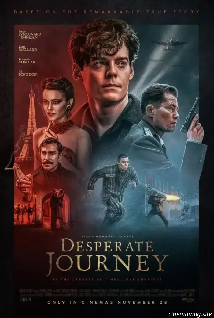 The trailer and poster for the World War II romantic thriller Desperate Journey have been released.