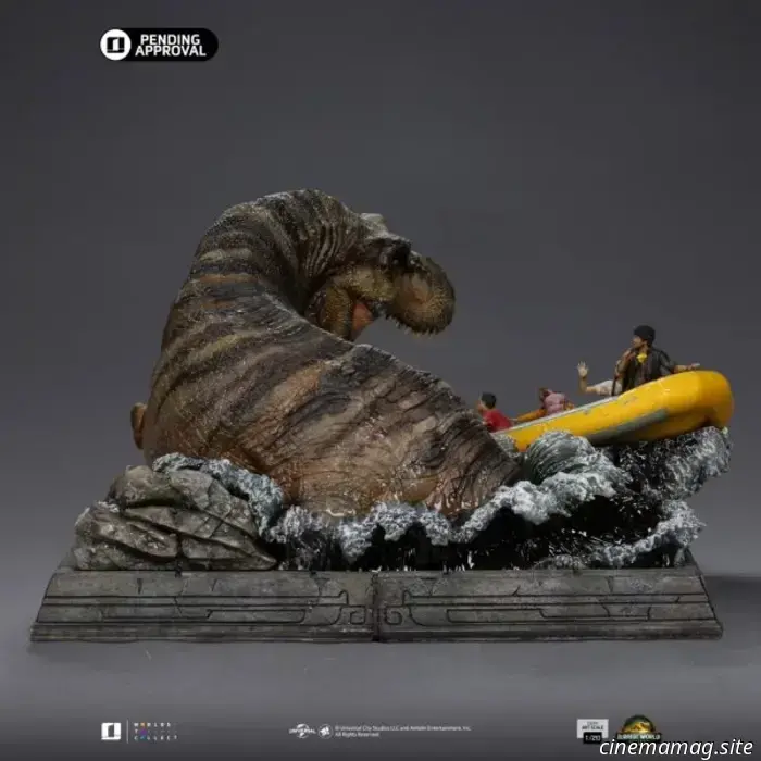Iron Studios has unveiled a collectible statue of the T-Rex from the Jurassic World Rebirth river scene.