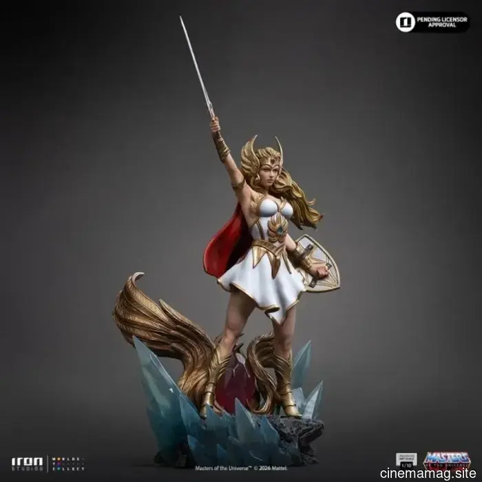 She-Ra is presented with Iron Studios' newest collectible statue from the Masters of the Universe series.