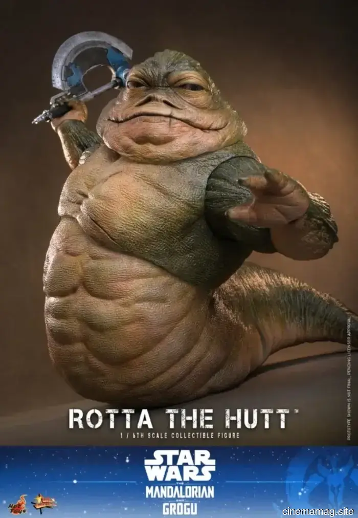 Hot Toys has revealed a sixth scale figure of Star Wars: The Mandalorian featuring Grogu and Rotta the Hutt.