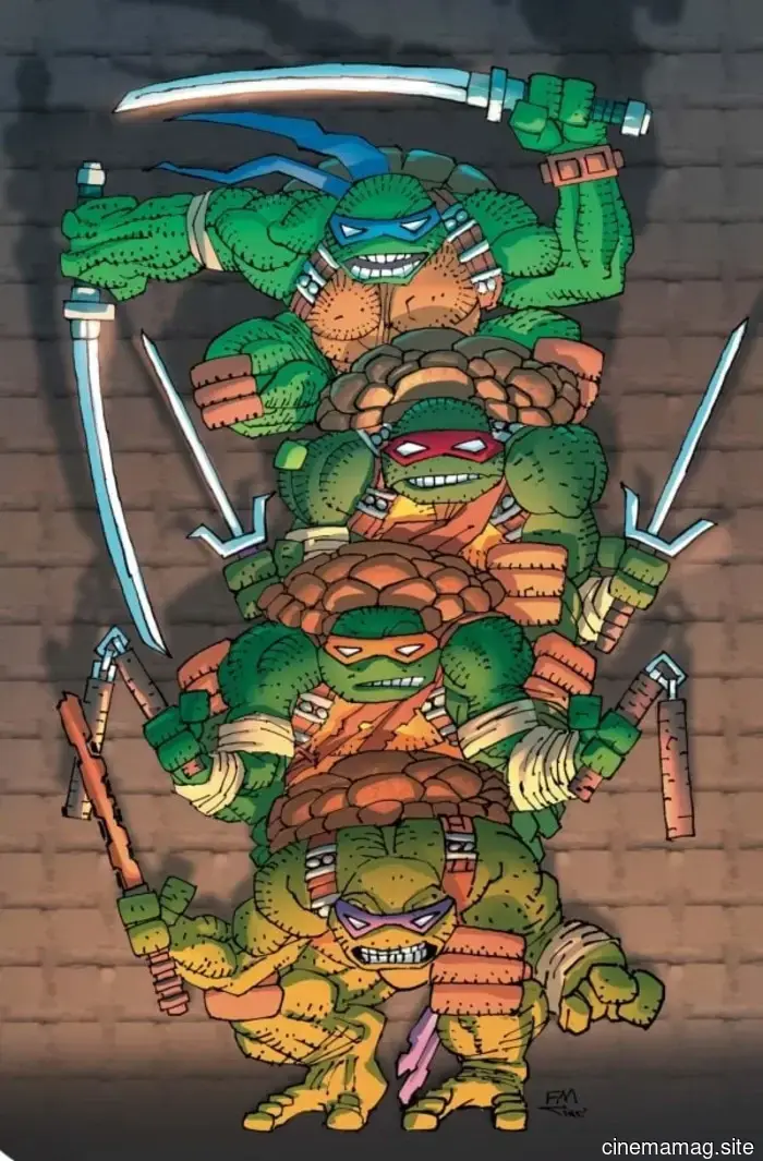 Frank Miller creates his first illustration of the Teenage Mutant Ninja Turtles for the special variant cover of the 300th issue.