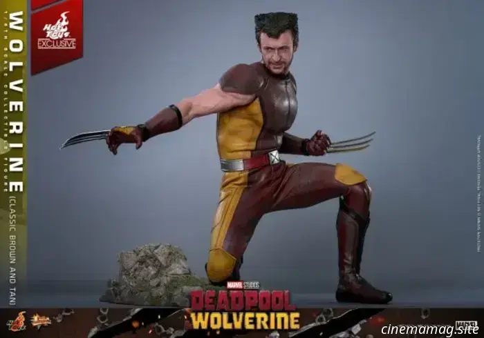 The classic brown and tan Wolverine joins Hot Toys' collection of sixth scale figures featuring Deadpool and Wolverine.