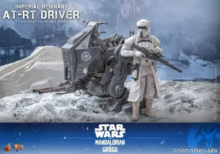 Hot Toys has revealed a sixth scale vehicle and figure set featuring the Imperial Remnant AT-RT and Driver from Star Wars: The Mandalorian, along with Grogu.
