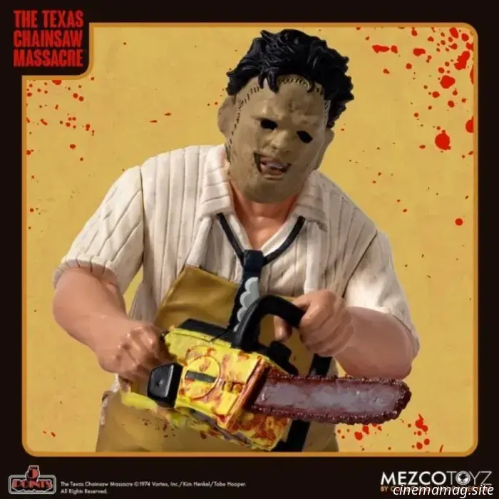 Leatherface becomes part of Mezco's 5-Points collection with a vintage-style figure from Texas Chain Saw Massacre.