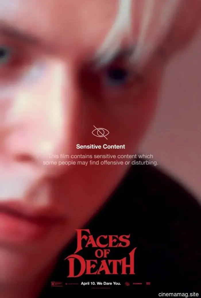 The trailer and character posters for Faces of Death caution viewers about sensitive material.