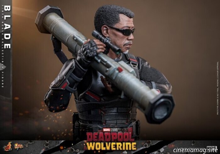 Blade joins Hot Toys' sixth scale action figure collection featuring Deadpool and Wolverine.