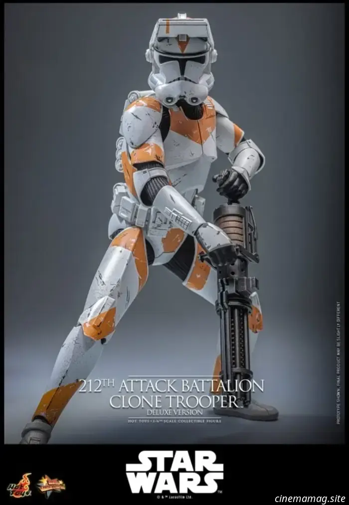 Il Clone Trooper del 212° Battaglione d'Attacco entra in battaglia con la figura in scala 1/6 di Star Wars di Hot Toys.