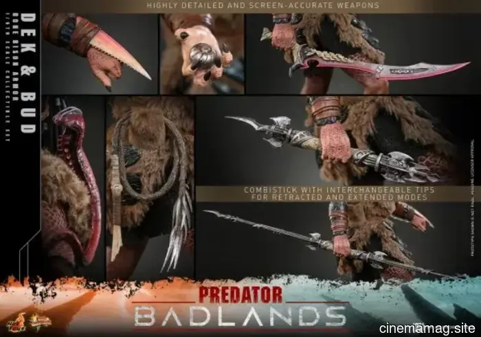Hot Toys is set to release the sixth scale action figure set of Dex and Bud from Predator: Badlands.