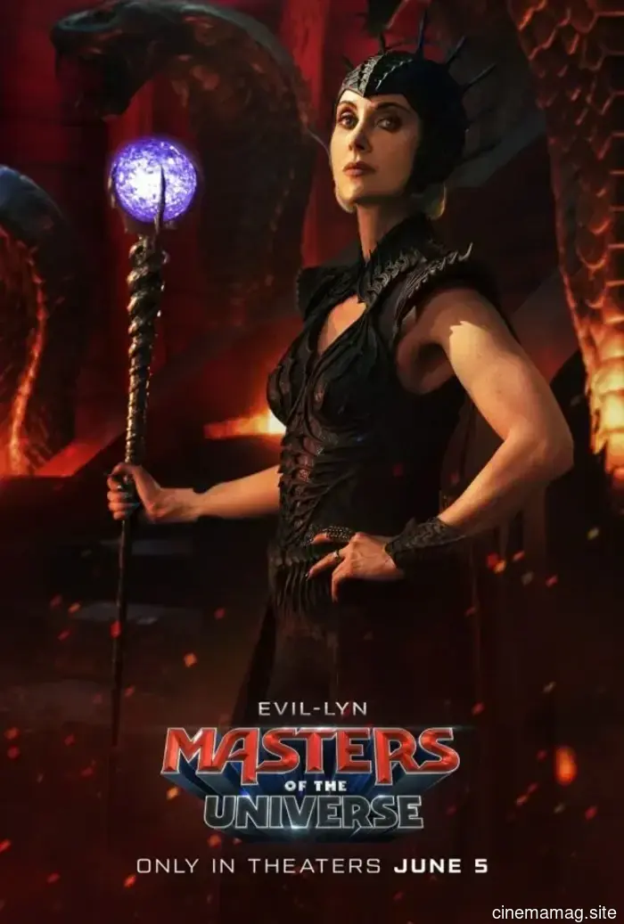 Character posters for Masters of the Universe highlight the movie's heroes and villains.