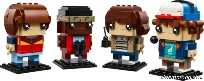 The characters Mike, Dustin, Lucas, and Will from Stranger Things receive the LEGO BrickHeadz makeover.