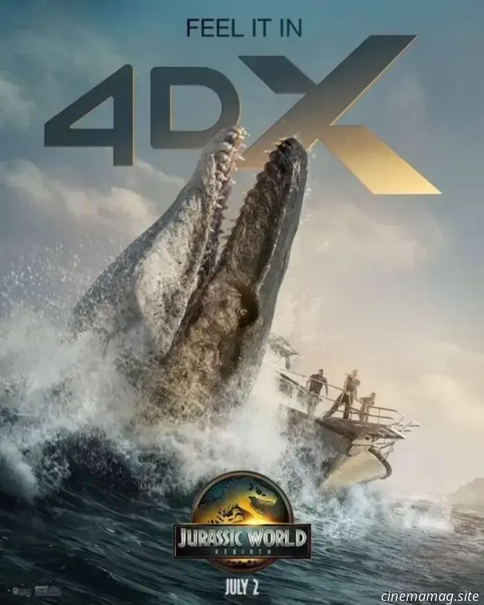 Posters for Jurassic World Rebirth highlight the film's gigantic dinosaurs.