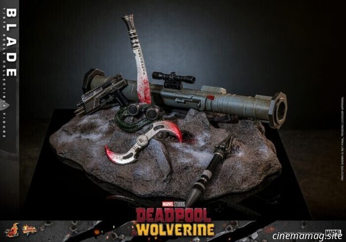 Blade joins Hot Toys' sixth scale action figure collection featuring Deadpool and Wolverine.