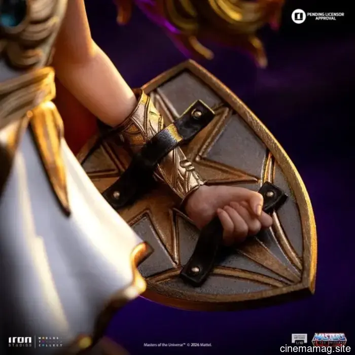 She-Ra is presented with Iron Studios' newest collectible statue from the Masters of the Universe series.
