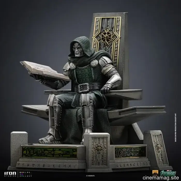 Vengadores: Doomsday Doctor Doom en la Estatua de Escala de Arte en el Trono presentada por Iron Studios