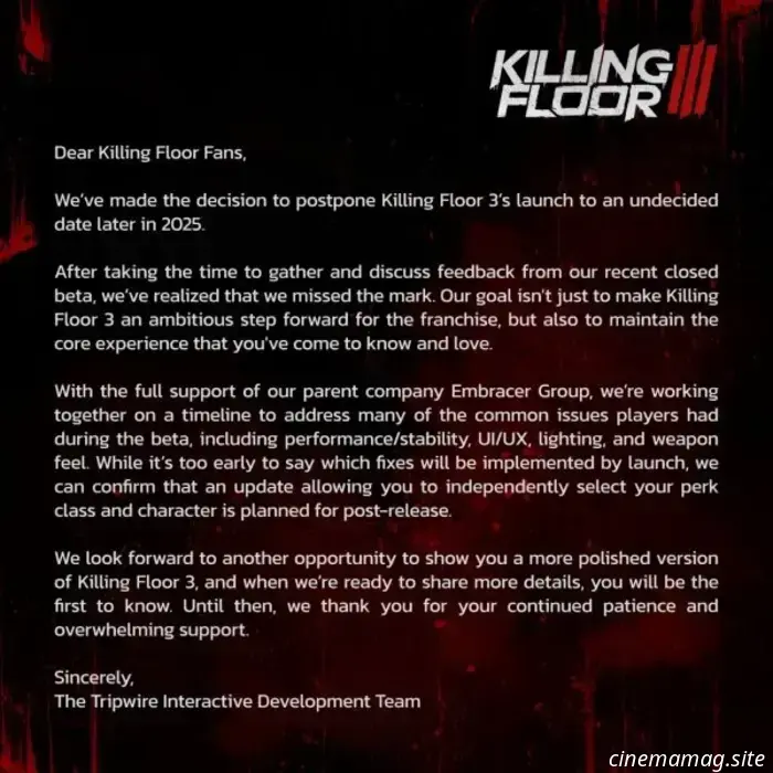 Killing Floor 3: la data di lancio di marzo è stata posticipata a fine anno