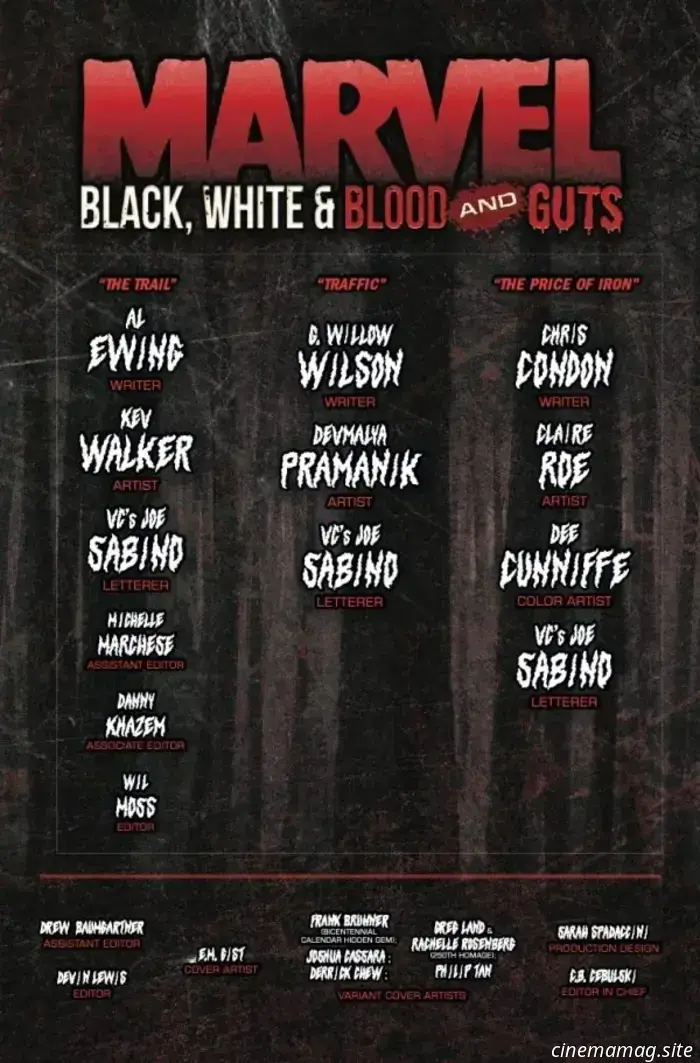 Comic Book Sneak Peek – Marvel: Black, White & Blood and Guts #1