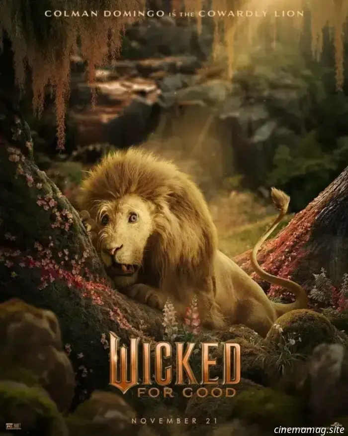 Colman Domingo pondrá la voz del León Cobarde en Wicked: For Good, mientras se revelan nuevos carteles de los personajes.