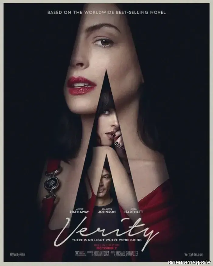 The "Verity" trailer features Anne Hathaway, Dakota Johnson, and Josh Hartnett engaged in a perilous game.