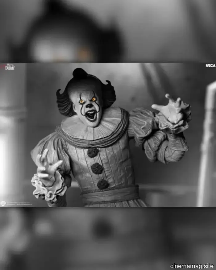 IT: Presenting the Derry Ultimate Black & White Pennywise action figure released by NECA.
