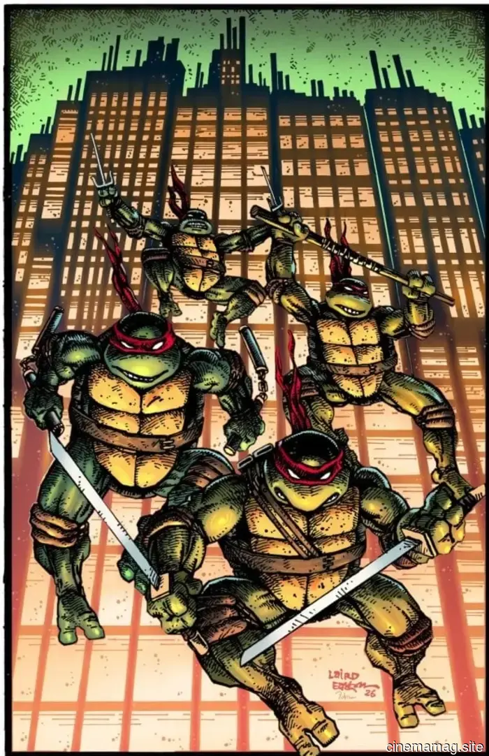 Frank Miller creates his first illustration of the Teenage Mutant Ninja Turtles for the special variant cover of the 300th issue.