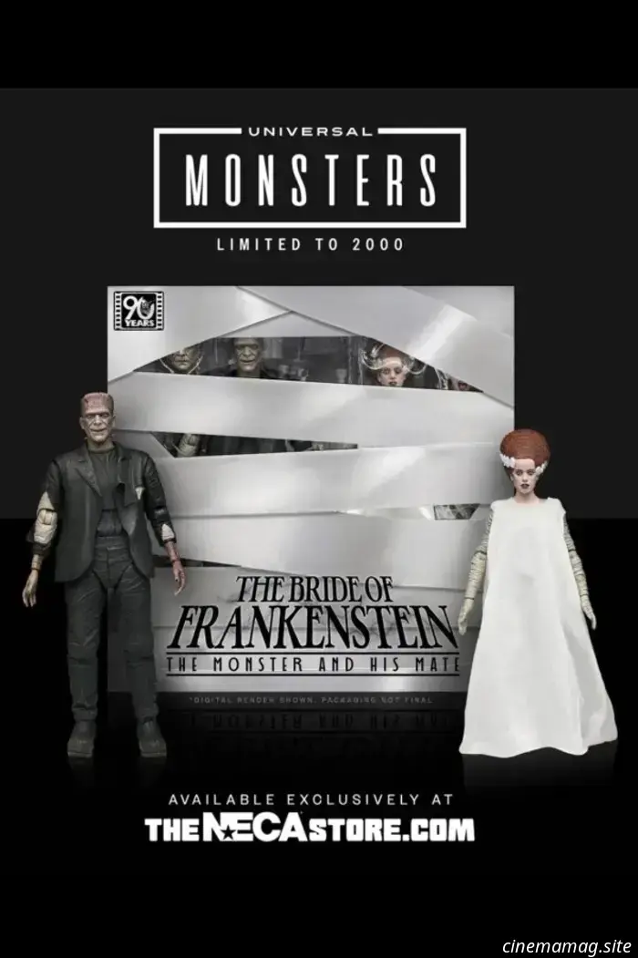 NECA's The Monster and His Mate 2-pack commemorates the 90th anniversary of The Bride of Frankenstein.